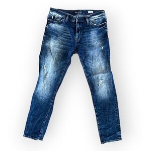 Men's Jake Slim Leg Blue Distressed Jean Size 34 x 32